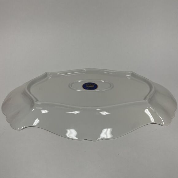 Tirschenreuth Bavaria Platter Tray Plate Fine Porcelain Poinsettia Acorn Floral - Picture 9 of 10